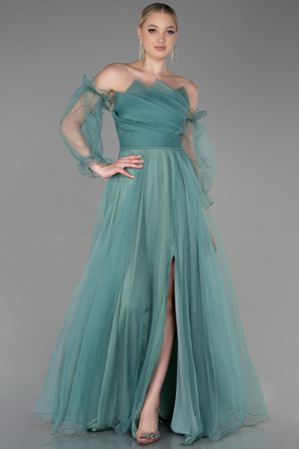 Robe De Soirée Longue Menthe ABU2076