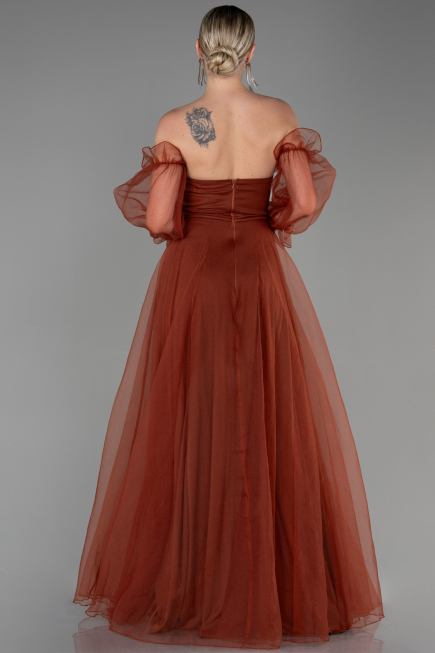 Robe De Soirée Longue Marron clair ABU2076