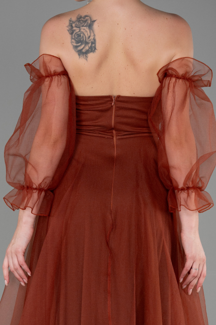Robe De Soirée Longue Marron clair ABU2076