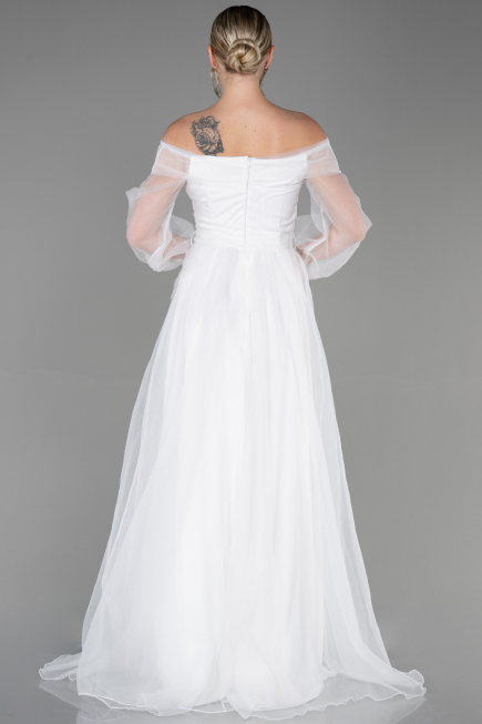 Robe de Fiançaille Longue Blanc ABU1468