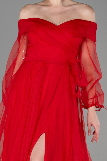 Robe de Fiançaille Longue Rouge ABU1468