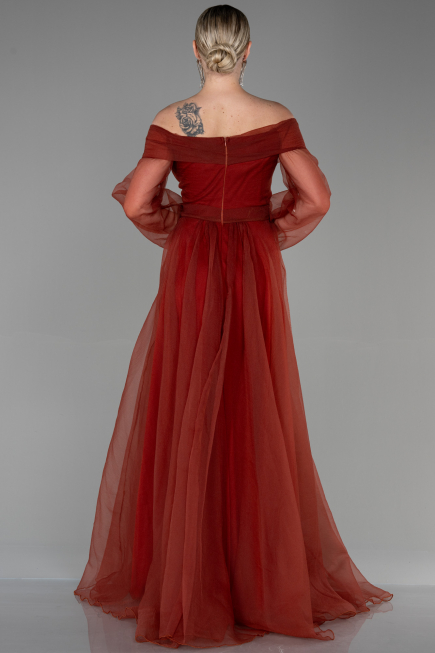 Robe De Fiançaille Longue Marron clair ABU1468
