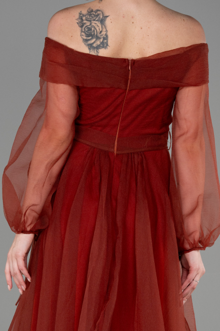 Robe De Fiançaille Longue Marron clair ABU1468