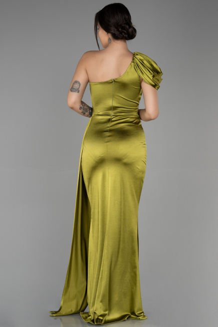 Robe de Soirée Longue Pistache vert ABU3325
