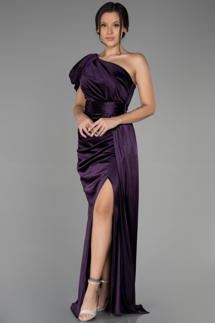 Robe de Soirée Longue Violet Foncé ABU3325