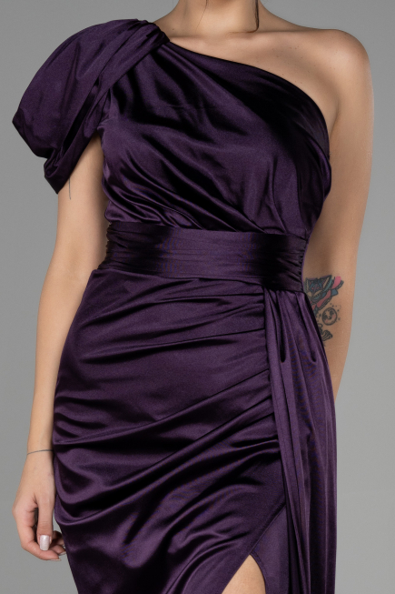 Robe de Soirée Longue Violet Foncé ABU3325