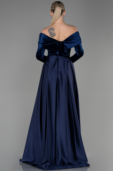 Robe de Soirée Longue Bleu Marine ABU2083