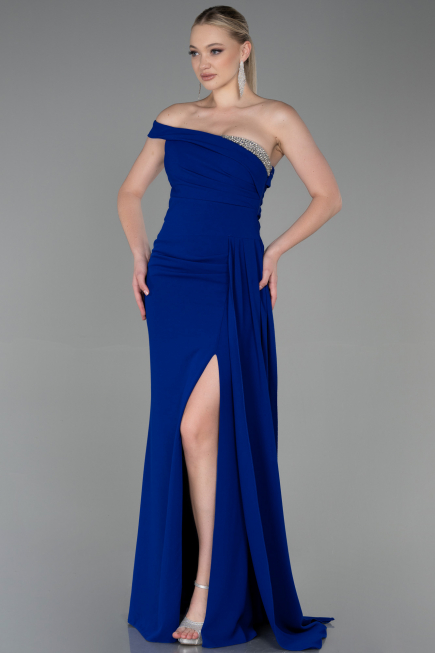 Robe Queue de Poisson Longue Bleu Saxe ABU3324