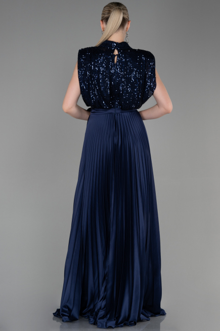 Robe de Soirée Longue Bleu Marine ABU3326