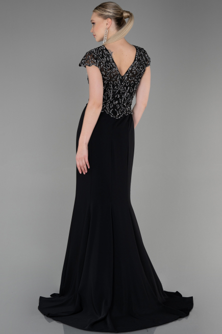 Robe Queue de Poisson Longue Noir ABU3102
