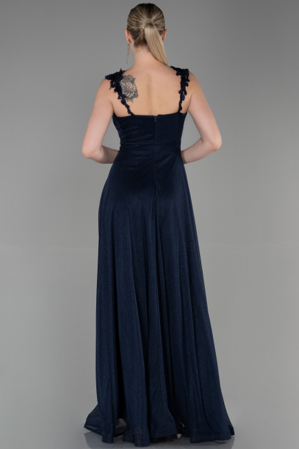 Robe De Soirée Longue Bleu Marine ABU2307