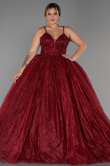 Haute Couture Longue Rouge Bordeaux ABU2157