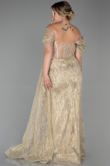 Robe De Soirée Grande Taille Longue Or ABU3097