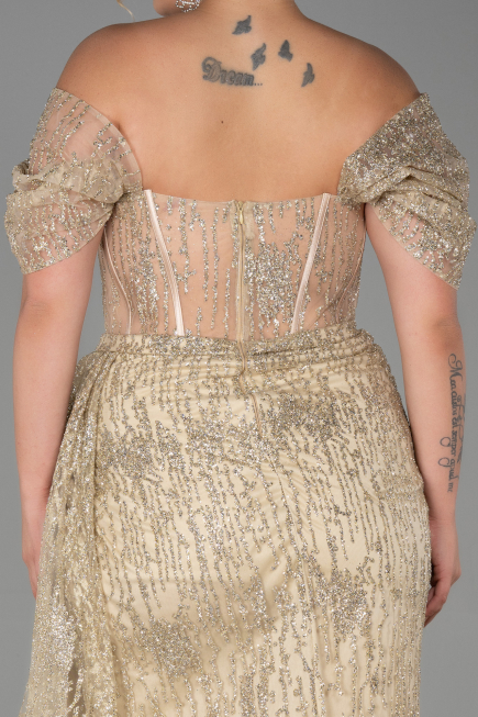 Robe De Soirée Grande Taille Longue Or ABU3097