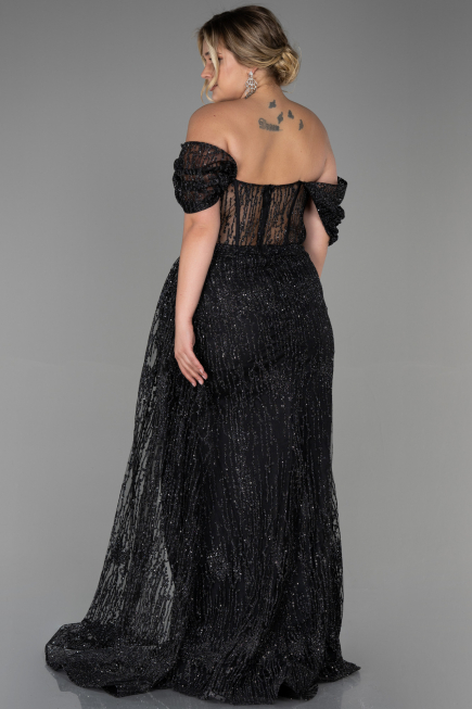 Robe de Soirée Grande Taille Longue Noir ABU3097