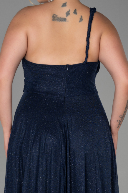 Robe Grande Taille Longue Bleu Marine ABU3289