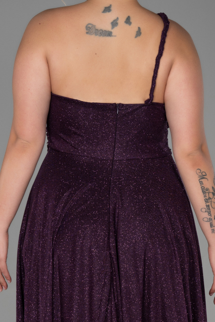 Robe Grande Taille Longue Violet Foncé ABU3289