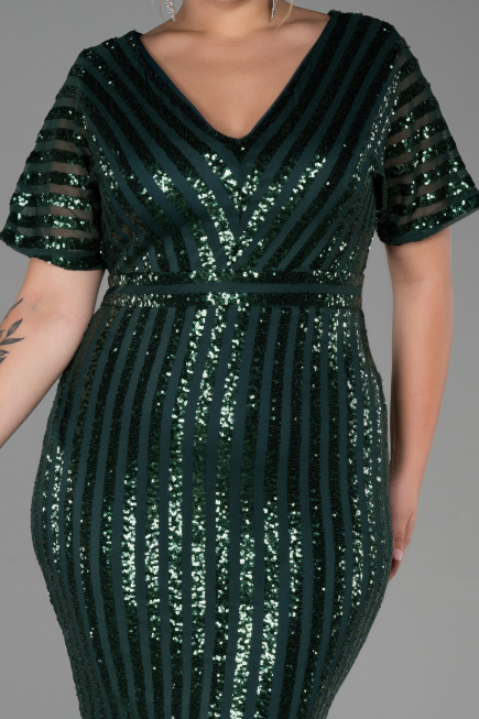 Robe De Soirée Grande Taille Courte Émeraude ABK686