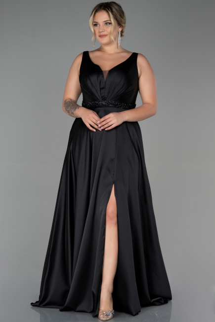 Robe Grande Taille Longue Noir ABU3200