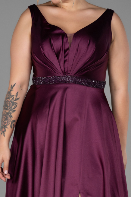 Robe Grande Taille Longue Couleur Cerise ABU3200