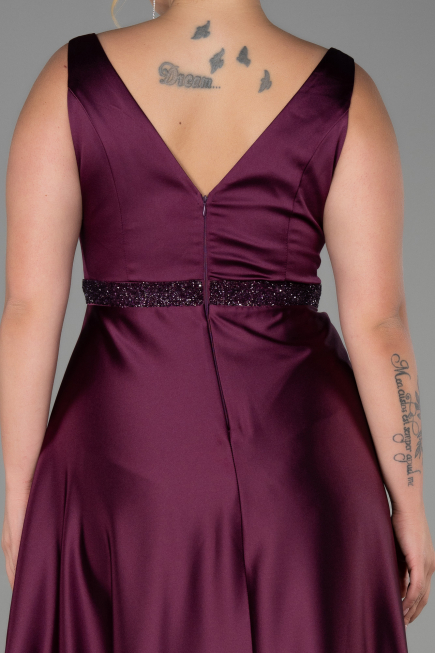 Robe Grande Taille Longue Couleur Cerise ABU3200
