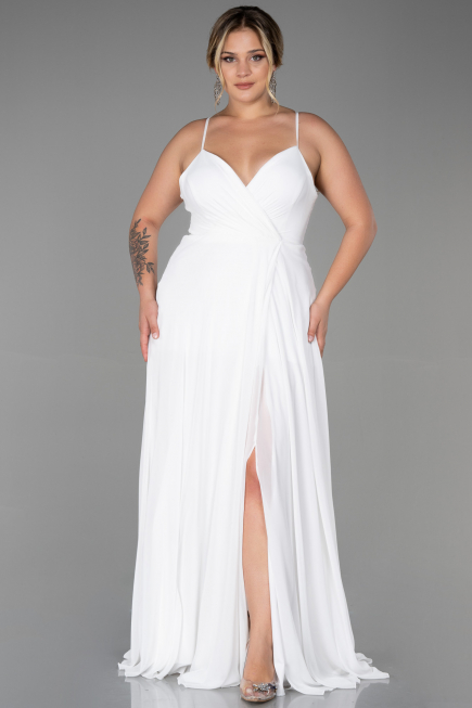 Robe de Soirée Grande Taille Longue Blanc ABU1324