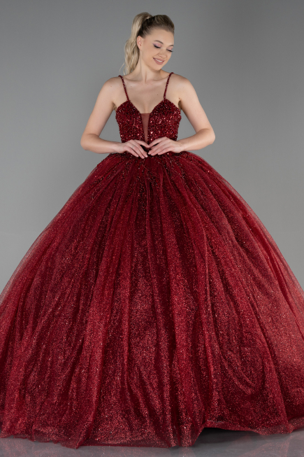 Haute Couture Longue Rouge Bordeaux ABU2138