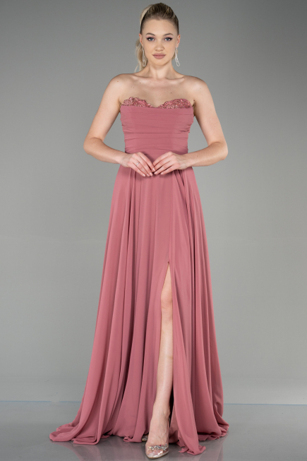 Robe de Soirée Longue Mousseline Pelure D'oignon ABU3343