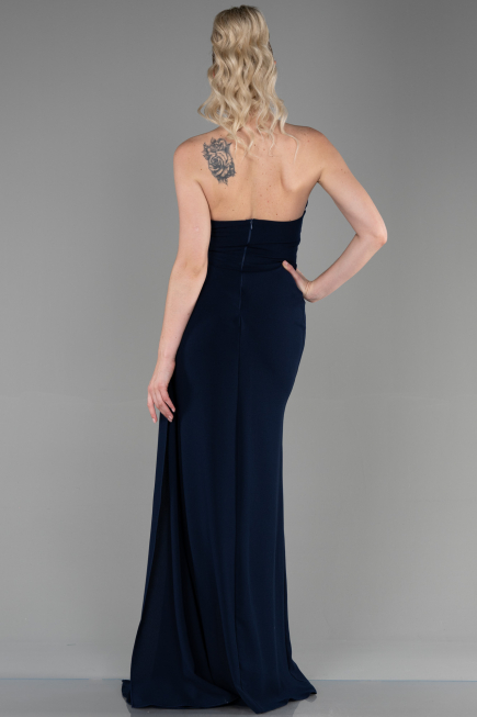 Robe de Soirée Longue Bleu Marine ABU3344