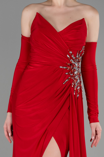 Robe de Soirée Longue Rouge ABU3351
