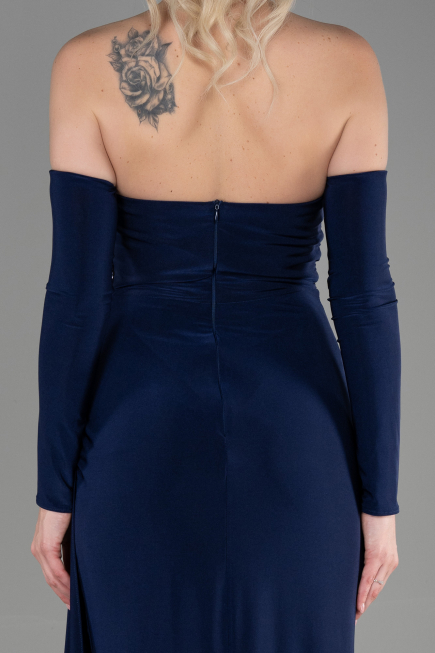 Robe de Soirée Longue Bleu Marine ABU3351