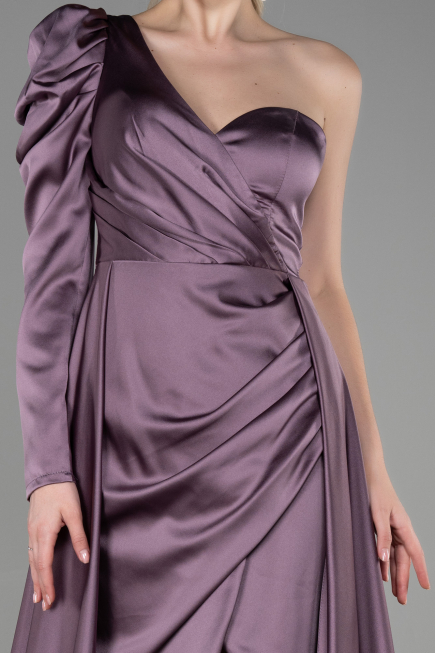 Robe De Soirée Satin Longue Lavande ABU1715