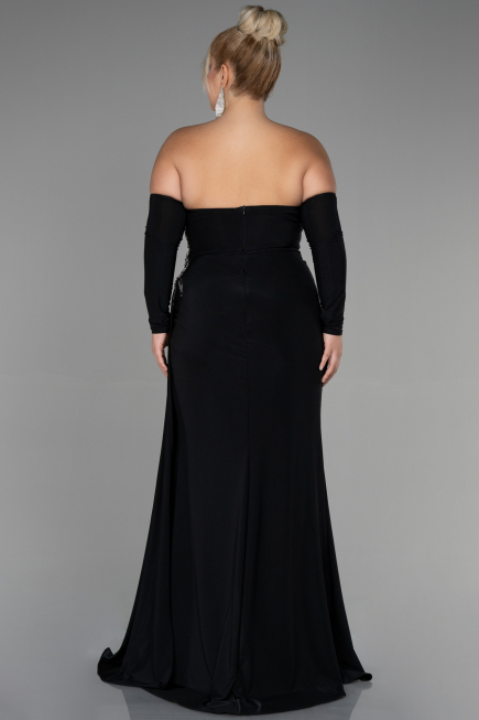 Robe de Soirée Grande Taille Longue Noir ABU3352