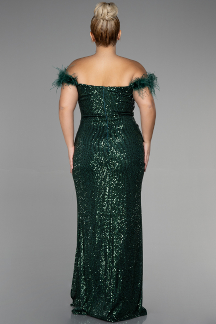 Robe de Soirée Grande Taille Longue Squameuse Émeraude ABU3193