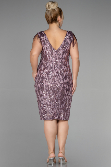 Robe De Invitation Grande Taille Midi Poudre ABK1873