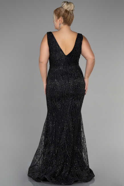Robe De Fiançailles Grande Taille Longue Noir ABU3368