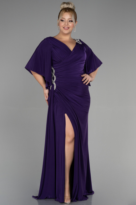 Robe Grande Taille Longue Violet ABU3173