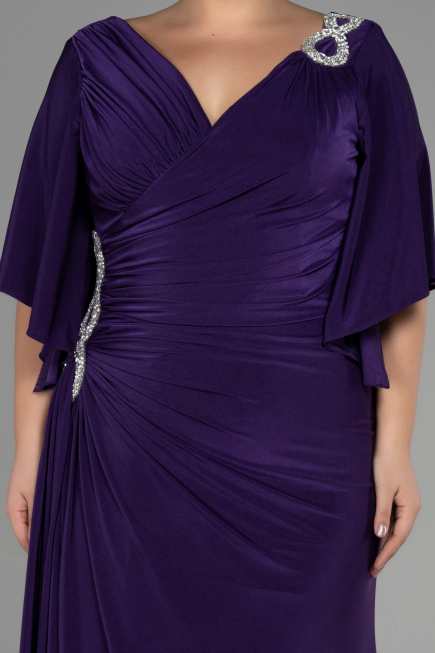 Robe Grande Taille Longue Violet ABU3173