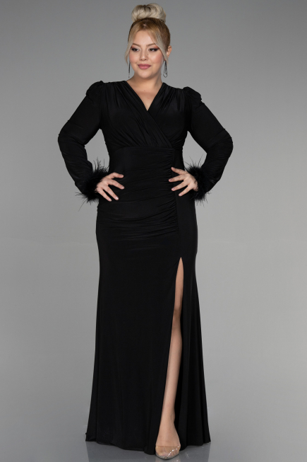 Robe de Soirée Grande Taille Longue Noir ABU2832