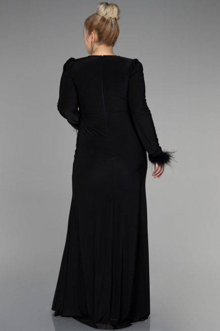 Robe de Soirée Grande Taille Longue Noir ABU2832