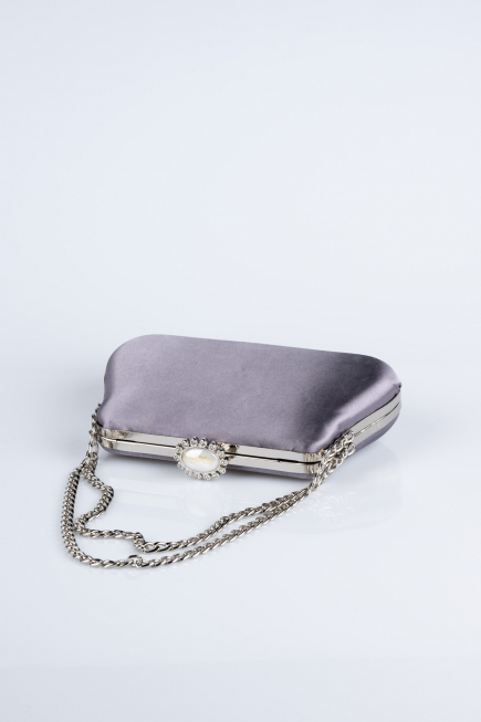 Sac de Soirée Luxe Satin Anthracite SH834