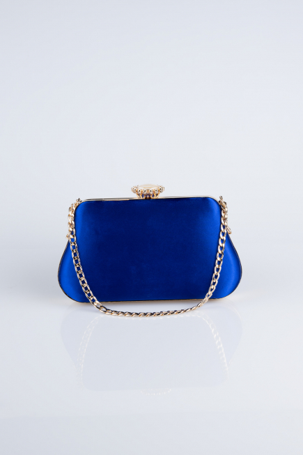 Sac de Soirée Luxe Satin Bleu Saxe SH834