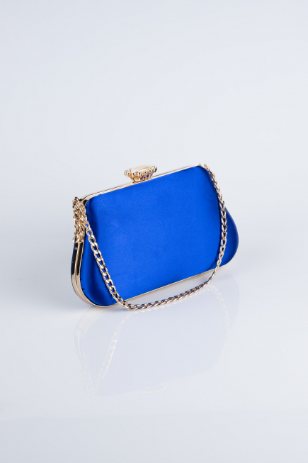 Sac de Soirée Luxe Satin Bleu Saxe SH834