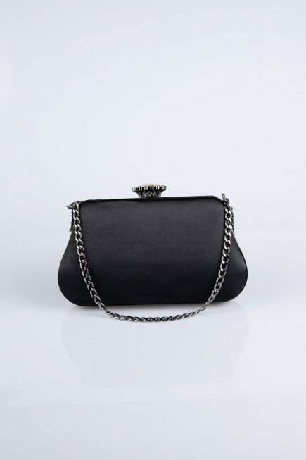 Sac de Soirée Luxe Satin Noir SH834