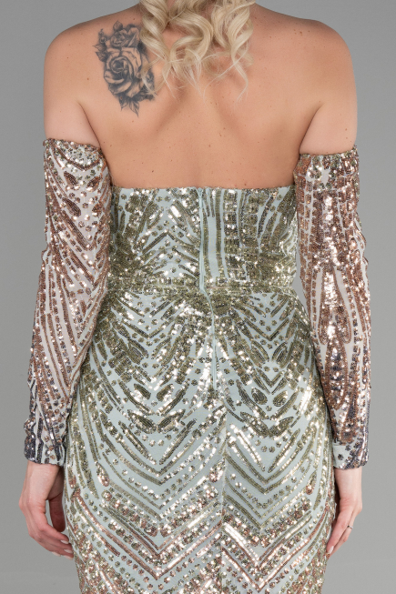 Robe Queue de Poisson Longue Menthe ABU3396