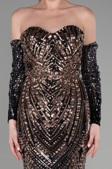 Robe Queue de Poisson Longue Noir ABU3396