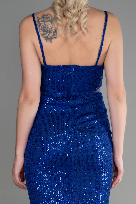 Robe de Soirée Courte Bleu Saxe ABK1541