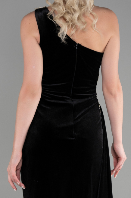 Robe de Soirée Longue Velours Noir ABU3365