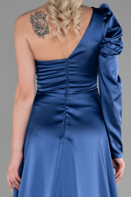 Robe De Soirée Satin Longue Indigo ABU1715