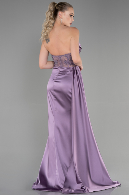 Robe De Soirée Satin Longue Lavande ABU3376